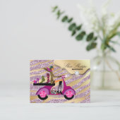 ファッションシューズジュエリーゼブラピンクジュエルグリッター8 名刺 (スタンド正面)