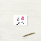 ファッションシューズハンドバッグ水彩色 ポストイット (デスク上)