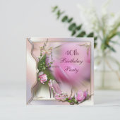 ファッションシューズマグノリアバタフライ40歳誕生日 招待状 (スタンド正面)