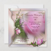 ファッションシューズマグノリアバタフライ40歳誕生日 招待状 (裏面)