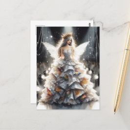 ファッションショーに登場する妖精のドレス – チップスでバッグ ポストカード