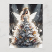 ファッションショーに登場する妖精のドレス – チップスでバッグ ポストカード (正面)