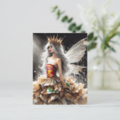 ファッションショーに登場する妖精のドレス – チップスでバッグ ポストカード (スタンド正面)