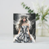 ファッションショーティンフォイルドレスウォーターカラー ポストカード (スタンド正面)