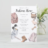 ファッションショー招待状 水彩画風 招待状 (スタンド正面)