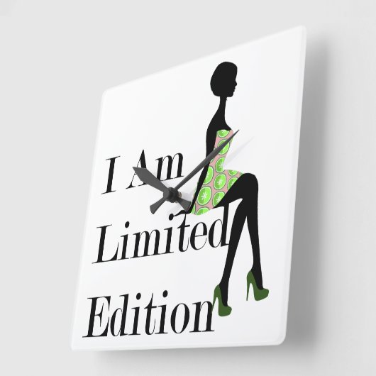 ファッションシルエットI Am Limited Edition引用文 スクエア壁時計 (傾斜)
