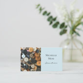 ファッションシーメストボタンブルー 名刺 (スタンド正面)