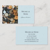 ファッションシーメストボタンブルー 名刺 (正面/裏面)