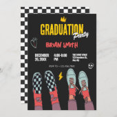 ファッションシーンのスニーカー卒業 招待状 (正面/裏面)