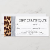 ファッションジュエリーギフトカードヒョウ (裏面)