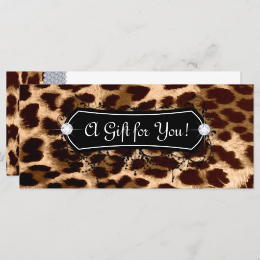 ファッションジュエリーギフトカードヒョウ (正面/裏面)