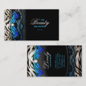 ファッションジュエリーゼブラレースブルー名刺 名刺 (正面/裏面)