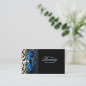 ファッションジュエリーゼブラレースブルー名刺 名刺 (スタンド正面)