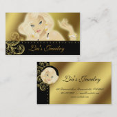 ファッションジュエリーブかわいらしロンドウーマン金ゴールド 名刺 (正面/裏面)