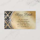 ファッションジュエリーメイクアップアーティストダマスクラウンカッコいい 名刺 (裏面)