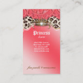 ファッションジュエリー名刺レオパードレースコーラル 名刺 (裏面)