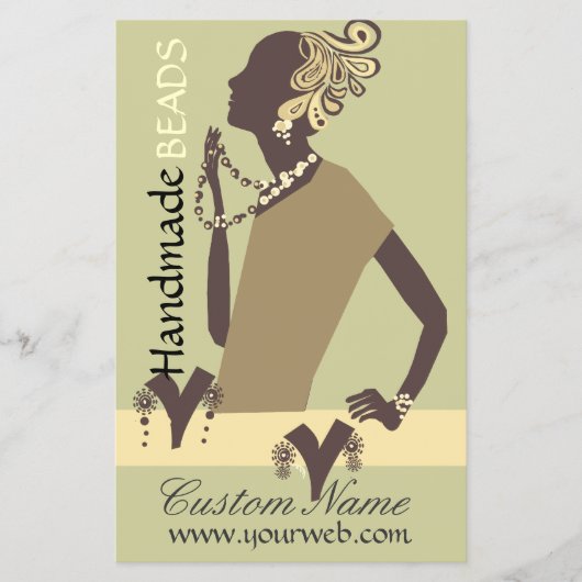 ファッションジュエルモモダンデルの女性ビーズ チラシ (正面)