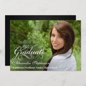 ファッションスクリプトの卒業オーバーレイ 招待状 (正面/裏面)