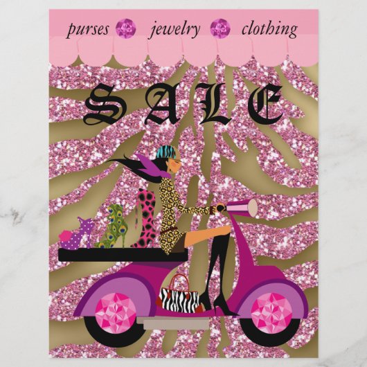 ファッションスクーターオーニング女性靴ゼブラグリッター チラシ (正面)