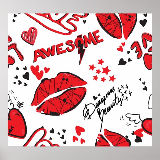 ファッションスケッチグラマー:ガリッシュプリント。 ポスター (正面)