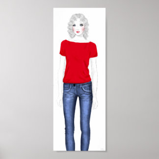 ファッションスケッチ – デニム ポスター