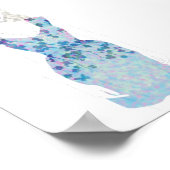 ファッションスケッチ – 水彩フローラドレス ポスター (角)