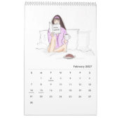 ファッションスケッチ， 2024 カレンダー (2月 2027)