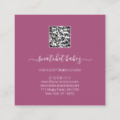 ファッションスタイリストイベントドレスQRコードロゴグリッター スクエア名刺 (裏面)