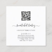 ファッションスタイリストイベントドレスQRコードロゴブラック スクエア名刺 (裏面)