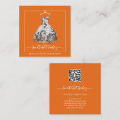 ファッションスタイリストイベントドレスQRコードロゴラックグレー スクエア名刺 (正面/裏面)