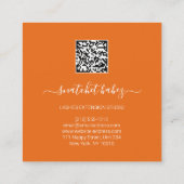 ファッションスタイリストイベントドレスQRコードロゴラックグレー スクエア名刺 (裏面)