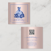 ファッションスタイリストイベントドレスQRコードロゴRackRoyal スクエア名刺 (正面/裏面)