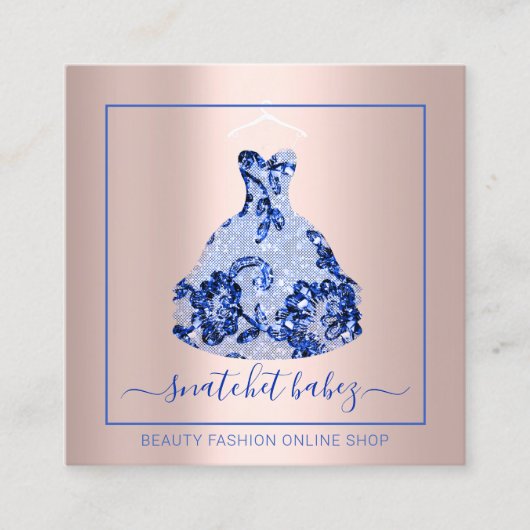 ファッションスタイリストイベントドレスQRコードロゴRackRoyal スクエア名刺 (正面)