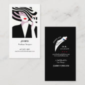 ファッションスタイリストレディ付き帽子 名刺 (正面/裏面)