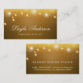 ファッションスタイリスト – きらめく金ゴールドグリッターきらめき 名刺 (正面/裏面)
