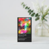 ファッションスタイリスト – モザイクカラフルパターン 名刺 (スタンド正面)