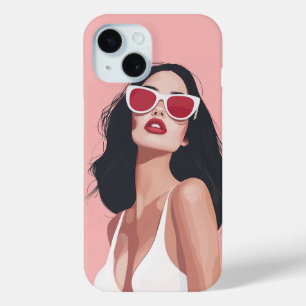 ファッションスタイリッシュイラストレーションサングラス iPhone 15ケース