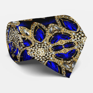 ファッションスタイリッシュガーリーターコイズネイビーブルー金ゴールド ネクタイ