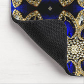 ファッションスタイリッシュターコイズ金ゴールド銀王室の色 マウスパッド (コーナー)