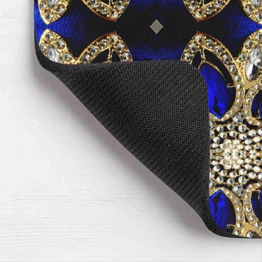 ファッションスタイリッシュターコイズ金ゴールド銀王室の色 マウスパッド (コーナー)