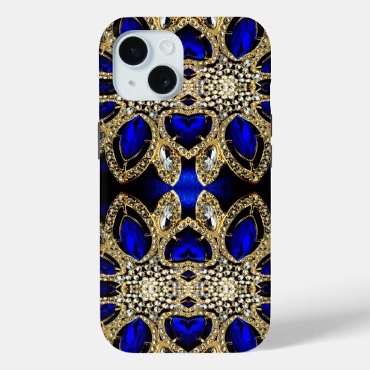 ファッションスタイリッシュターコイズ金ゴールド銀王室の色 Case-Mate iPhoneケース (裏面)