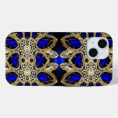 ファッションスタイリッシュターコイズ金ゴールド銀王室の色 Case-Mate iPhoneケース (裏面 (横))