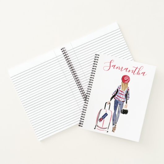 ファッションスタイリッシュロンドンスーツケースカスタムジャーナル ノートブック (内部)