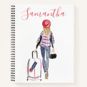 ファッションスタイリッシュロンドンスーツケースカスタムジャーナル ノートブック (正面)