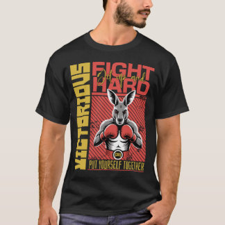 ファッションスタイル カンガルー ボクシング ファイター アート デザイン Tシャツ