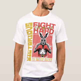 ファッションスタイル カンガルー ボクシング ファイター アート デザイン Tシャツ