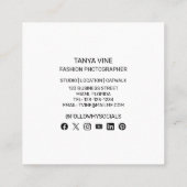 ファッションスタジオフォトグラファープロフェッショナル スクエア名刺 (裏面)