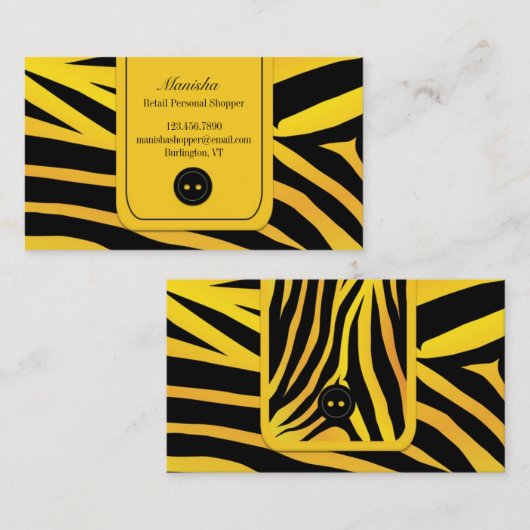 ファッションストライプタイガー名刺 名刺 (正面/裏面)
