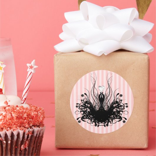 ファッションストライプディーバ渦巻き ラウンドシール (パーティー)