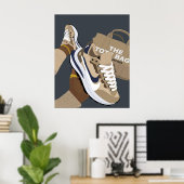 ファッションスニーカーのデジタルアートワーク ポスター (ホームオフィス)